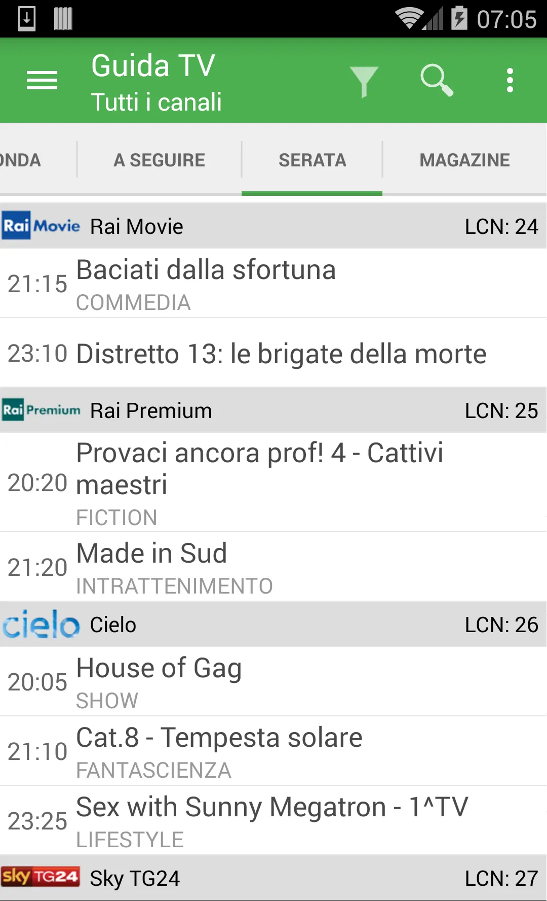 TV Guide Italy | Indus Appstore | Screenshot