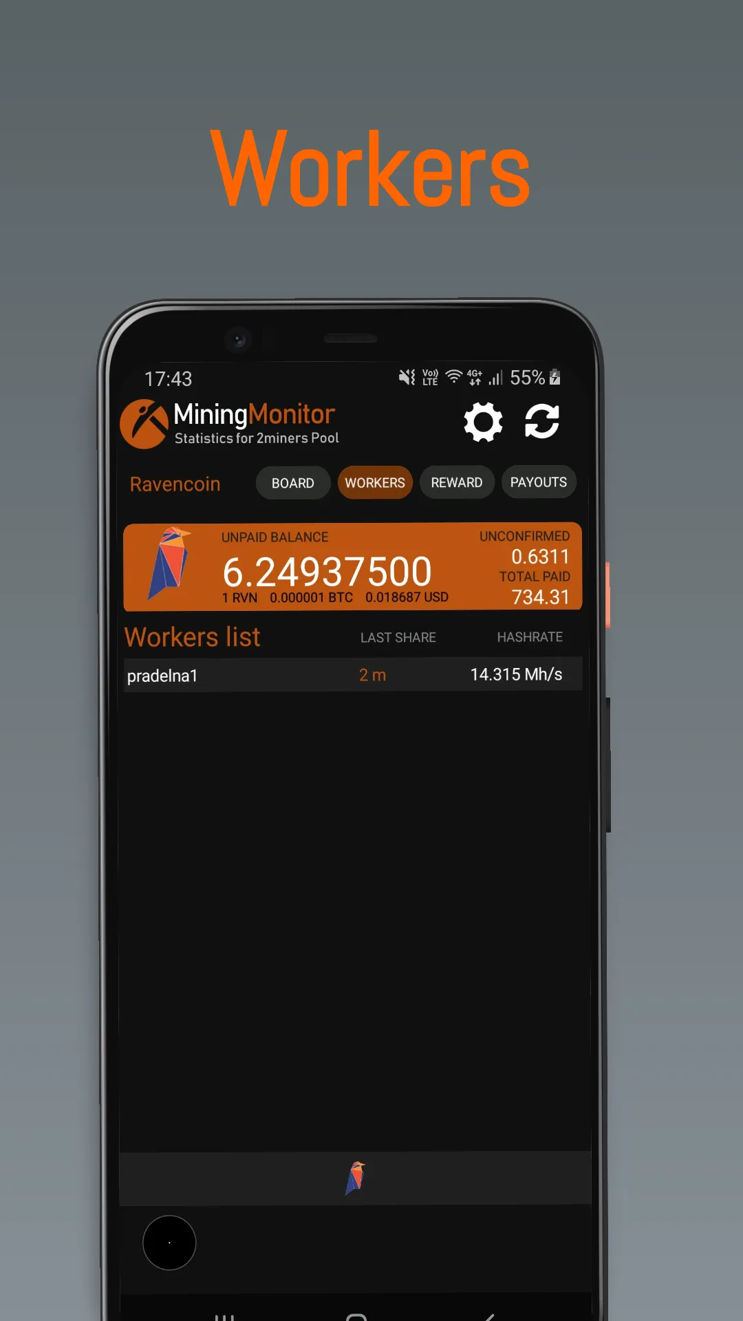 Mining Monitor 4 2miners Pool | Indus Appstore | Screenshot