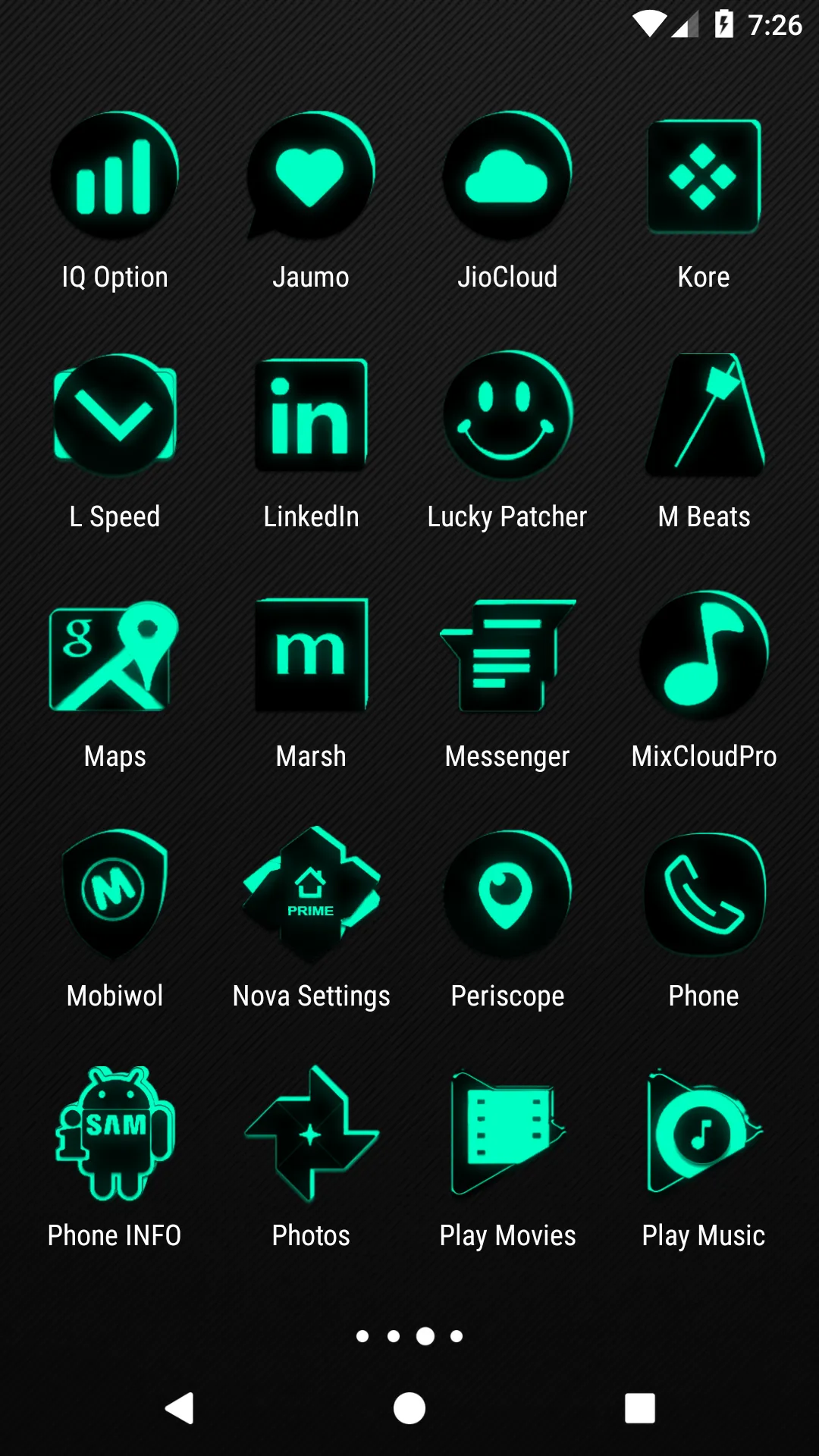 Flat Black and Teal Icon Pack | Indus Appstore | Screenshot