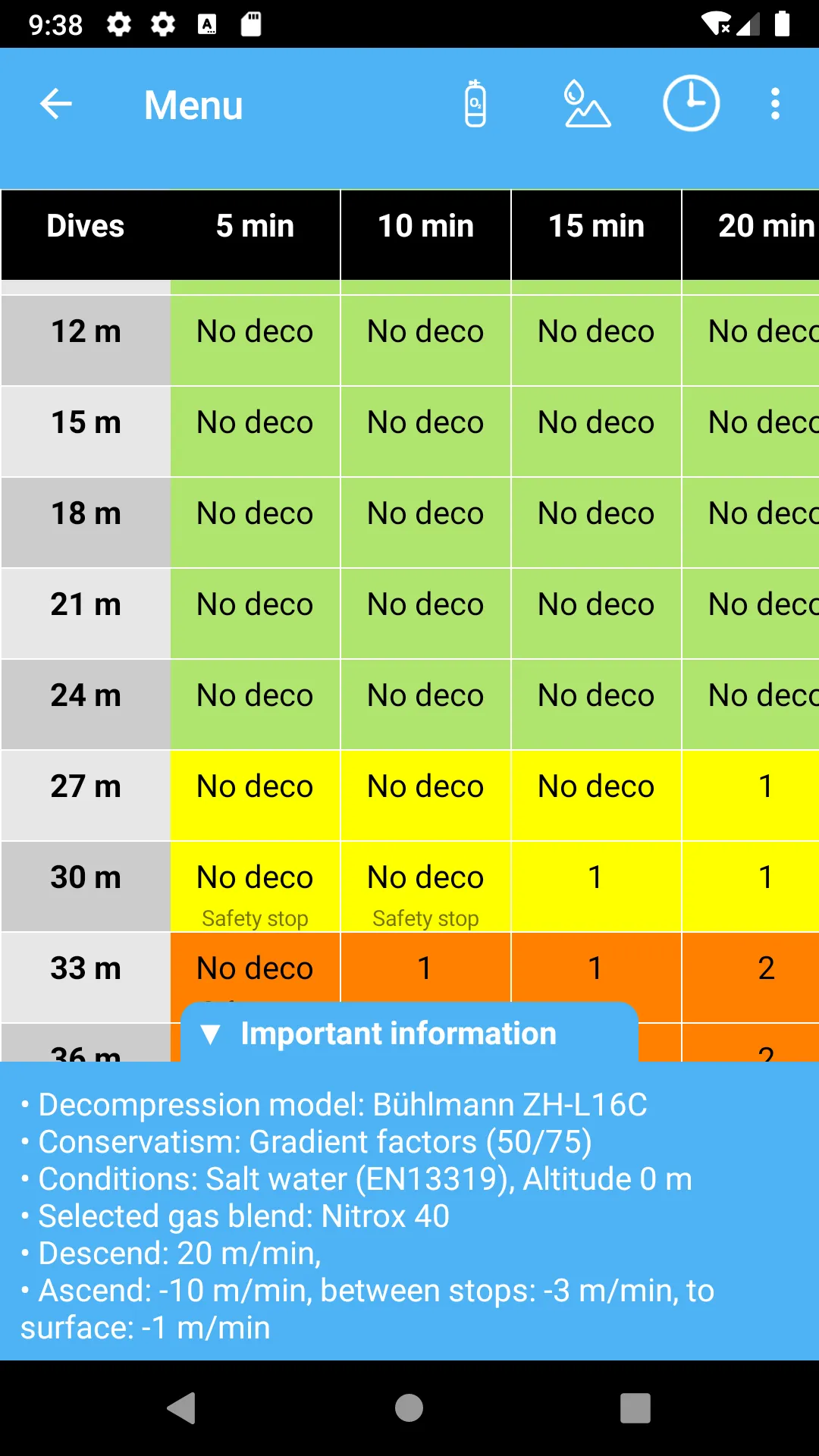 Diveplanner Tec & Rec | Indus Appstore | Screenshot