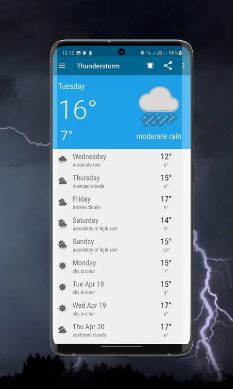 Thunderstorm- weather warnings | Indus Appstore | Screenshot