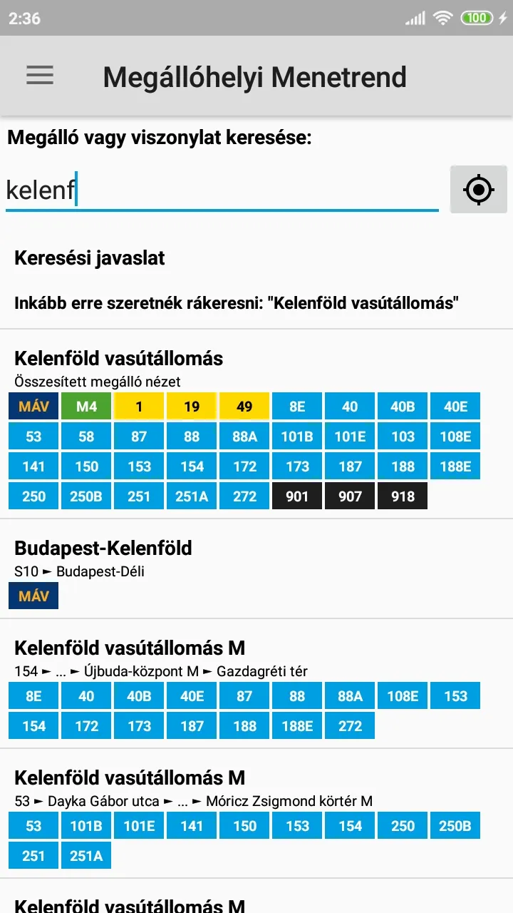 Megállóhelyi Menetrend | Indus Appstore | Screenshot