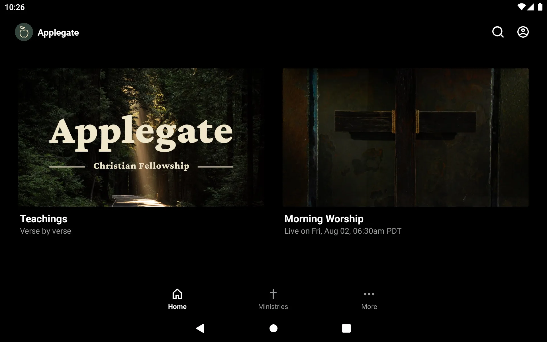 Applegate Christian Fellowship | Indus Appstore | Screenshot