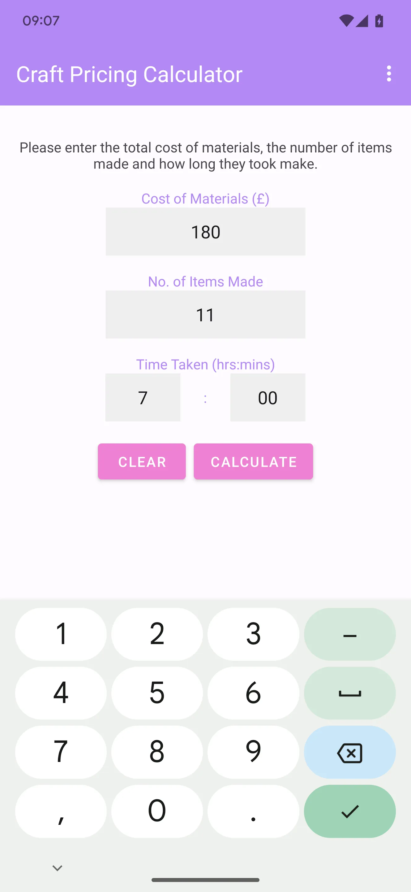 Craft Pricing Calculator | Indus Appstore | Screenshot