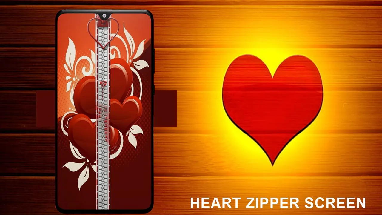 Heart zipper lock screen | Indus Appstore | Screenshot