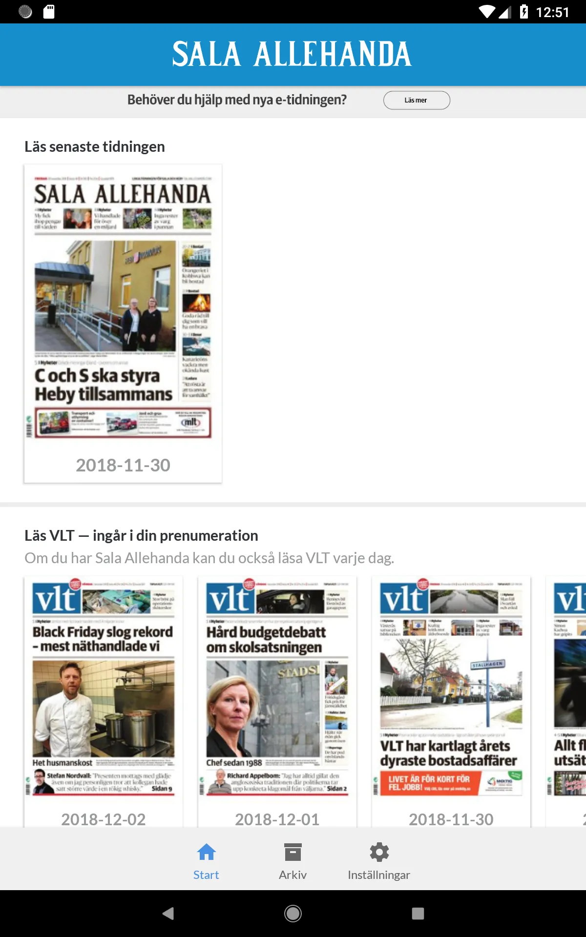 Sala Allehanda e-tidning | Indus Appstore | Screenshot