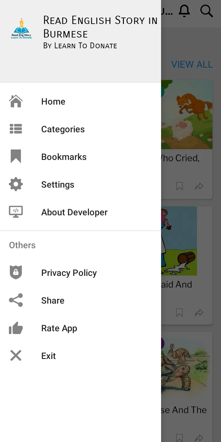 English Story by LearnToDonate | Indus Appstore | Screenshot