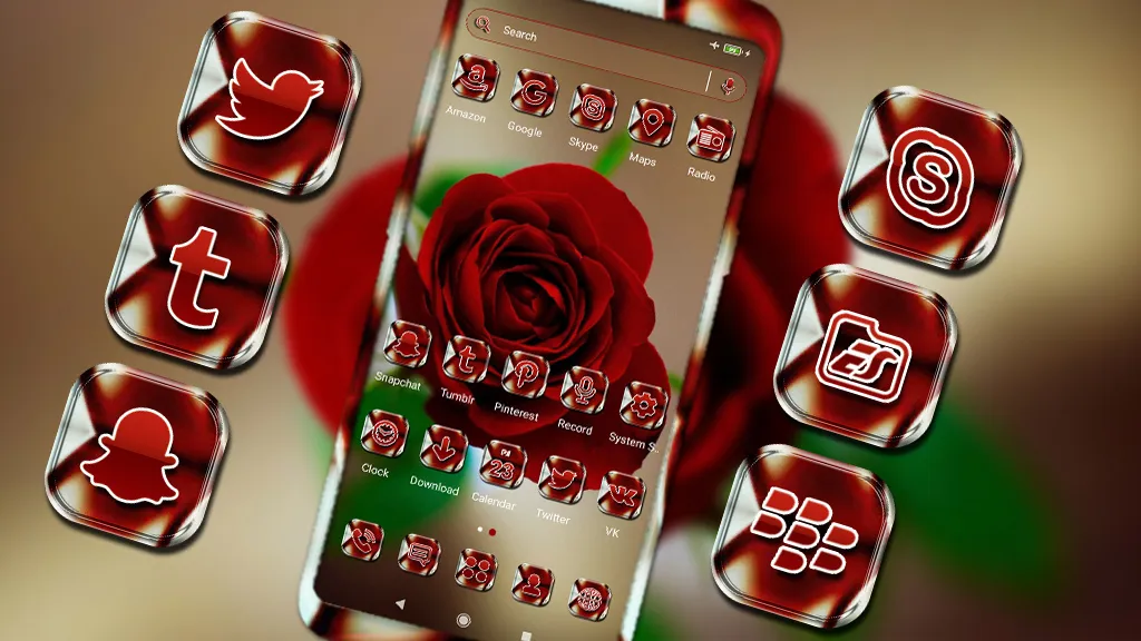 Red Rose Launcher Theme | Indus Appstore | Screenshot