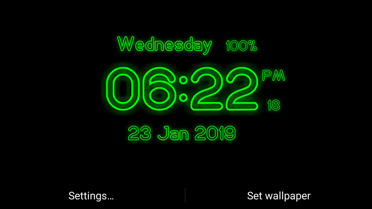 Neon Digital Clock Wallpaper | Indus Appstore | Screenshot