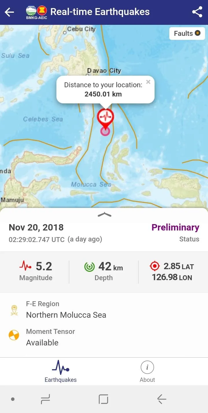 BMKG Real-time Earthquakes | Indus Appstore | Screenshot