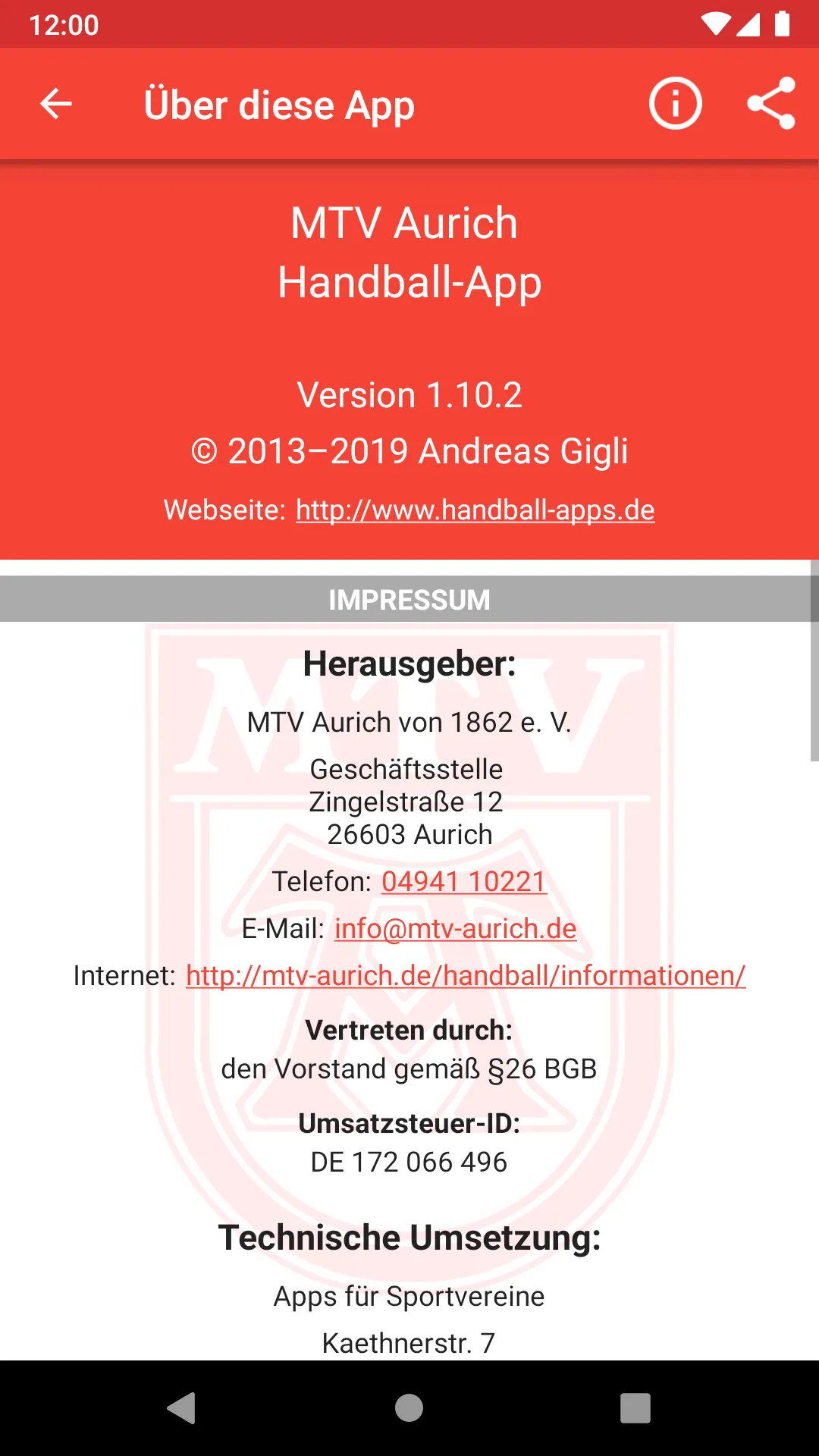 MTV Aurich Handball | Indus Appstore | Screenshot