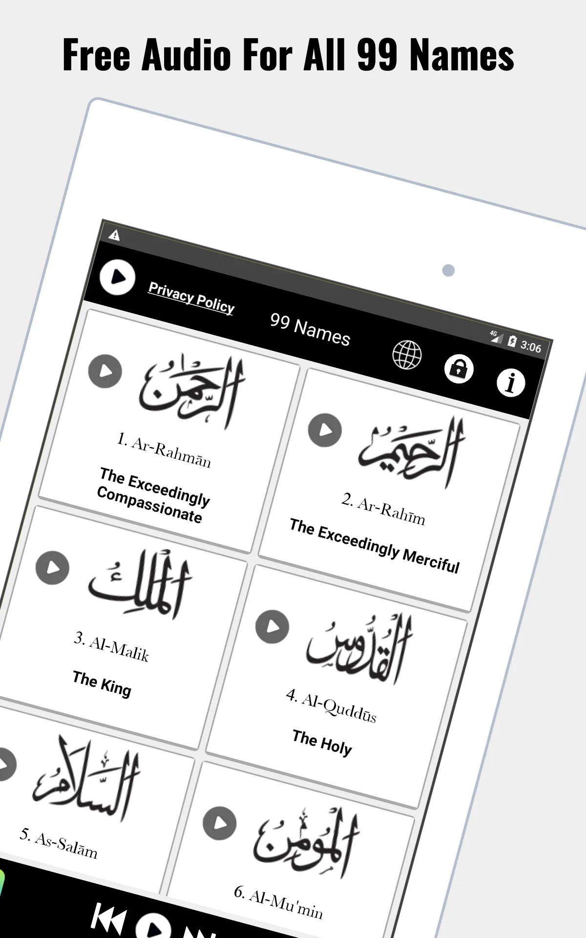 99 Names of Allah (with Audio) | Indus Appstore | Screenshot