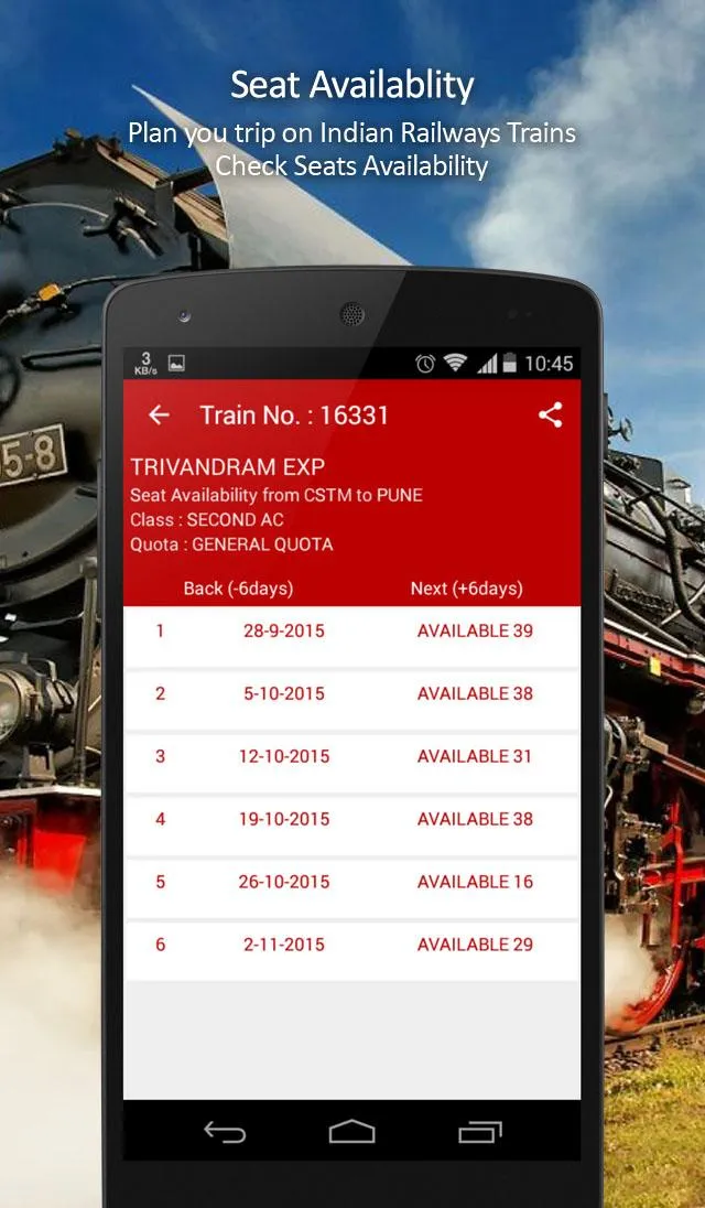 Indian Railway Time Table | Indus Appstore | Screenshot