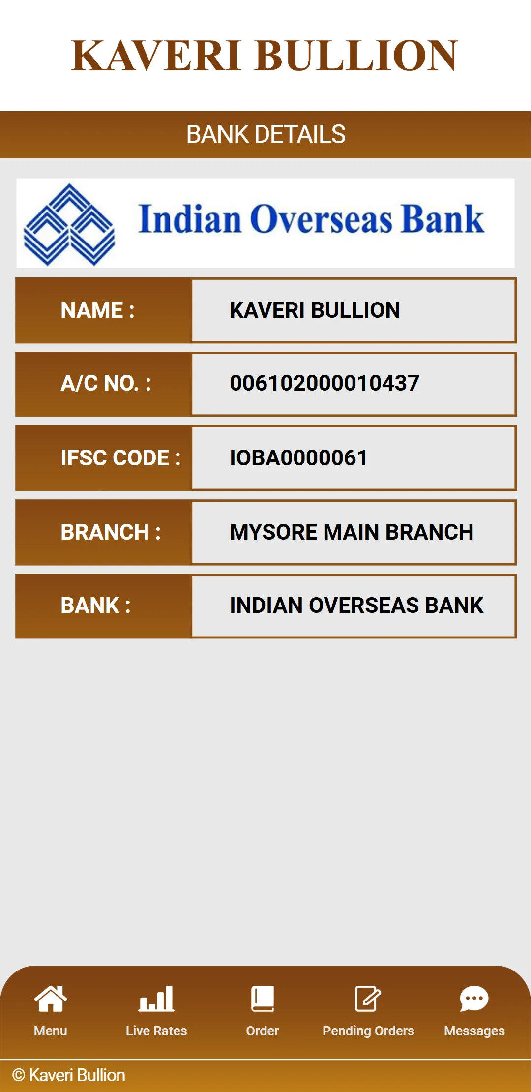 Kaveri Bullion | Indus Appstore | Screenshot