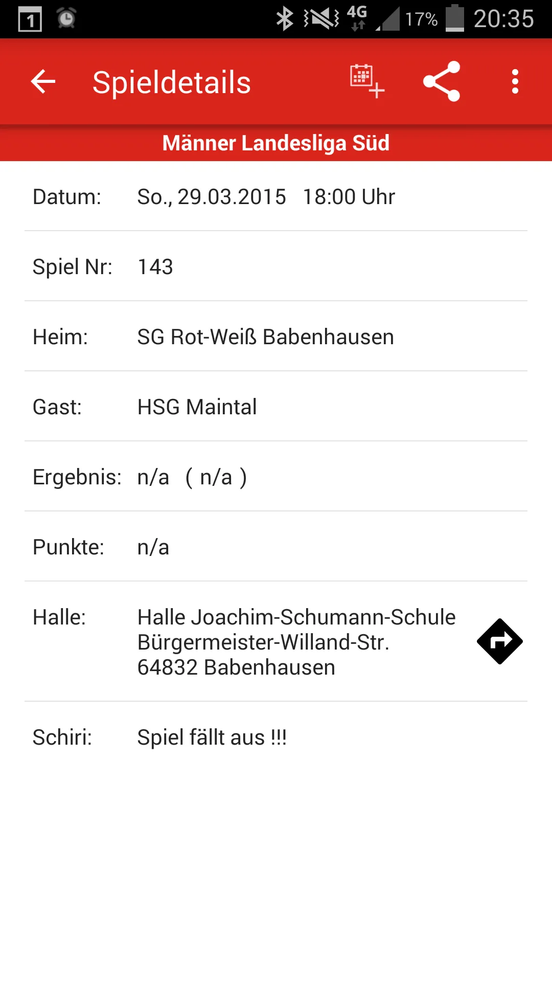 SG Rot-Weiss Babenhausen | Indus Appstore | Screenshot