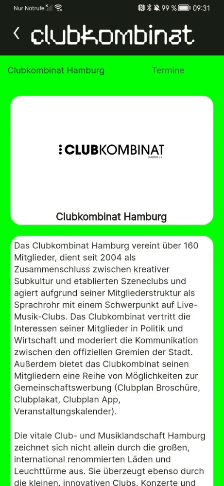 Clubplan - Musik in Hamburg | Indus Appstore | Screenshot