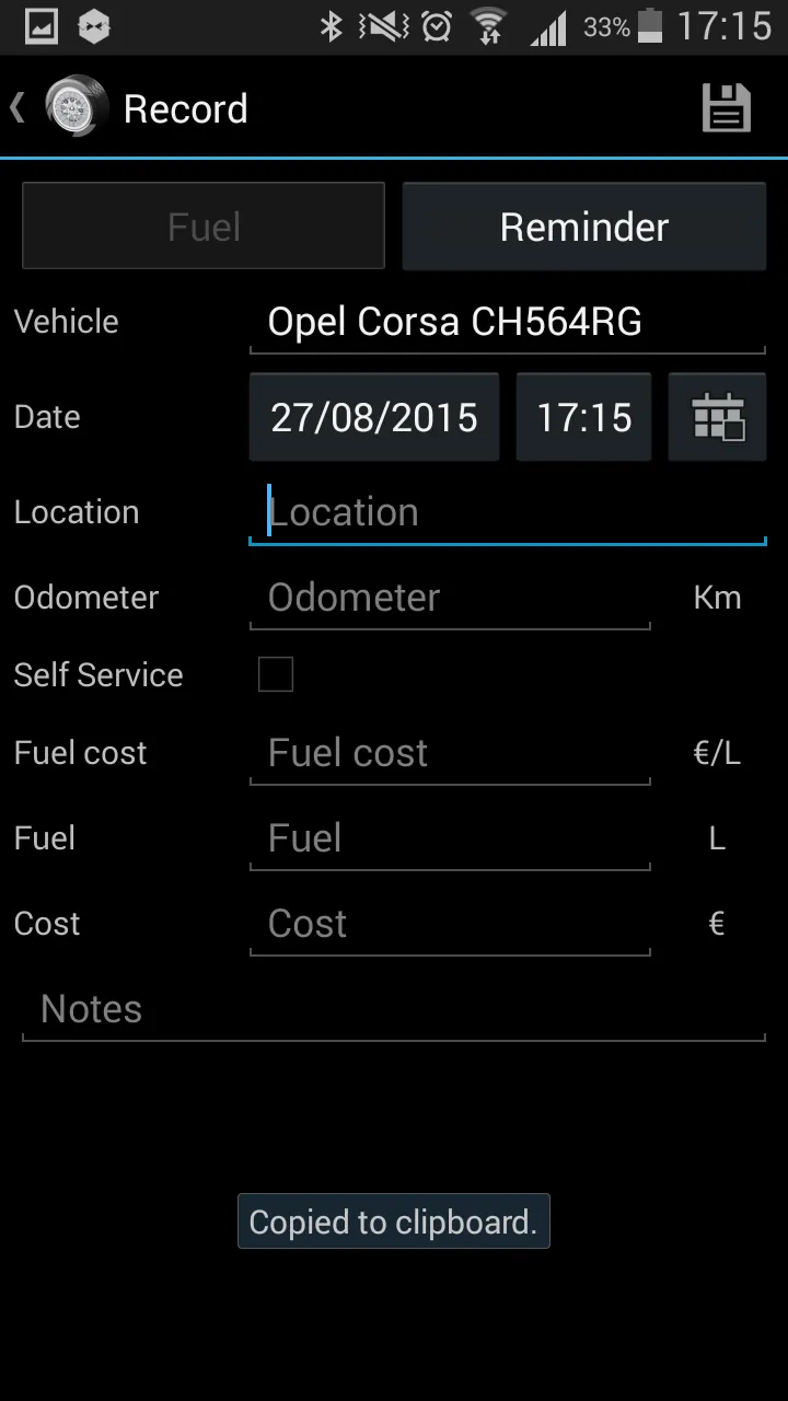 Car Diary CSV | Indus Appstore | Screenshot