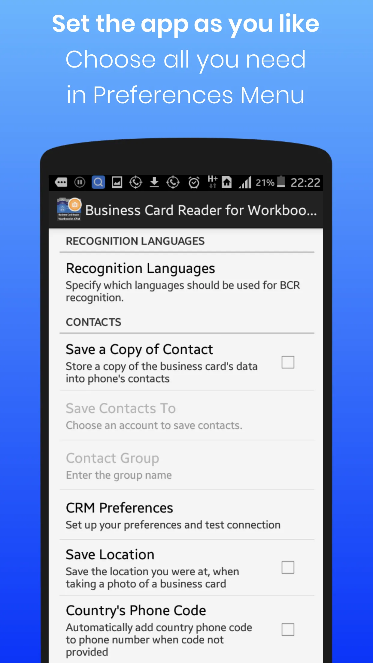 Business Card Reader for Workb | Indus Appstore | Screenshot