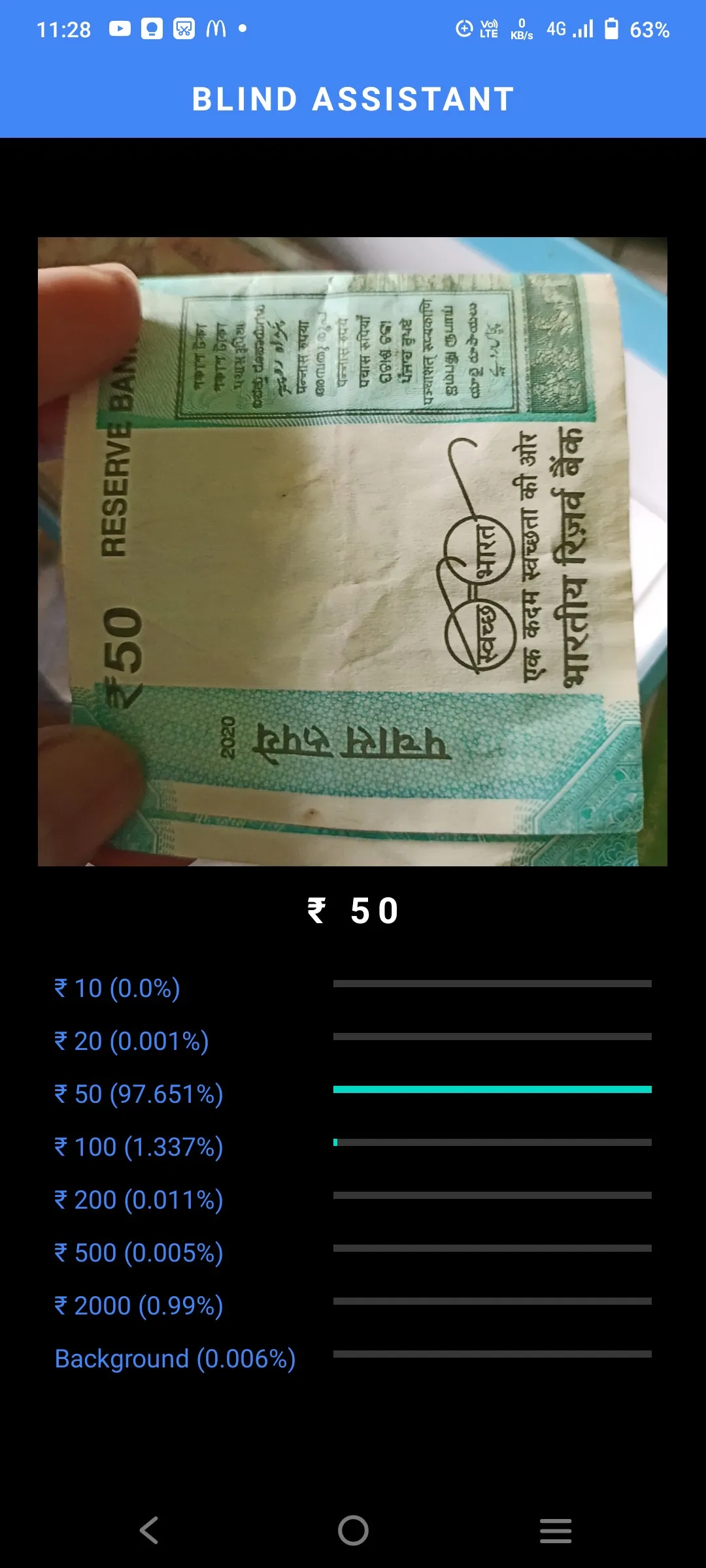 Blind Assist Currency Detector | Indus Appstore | Screenshot