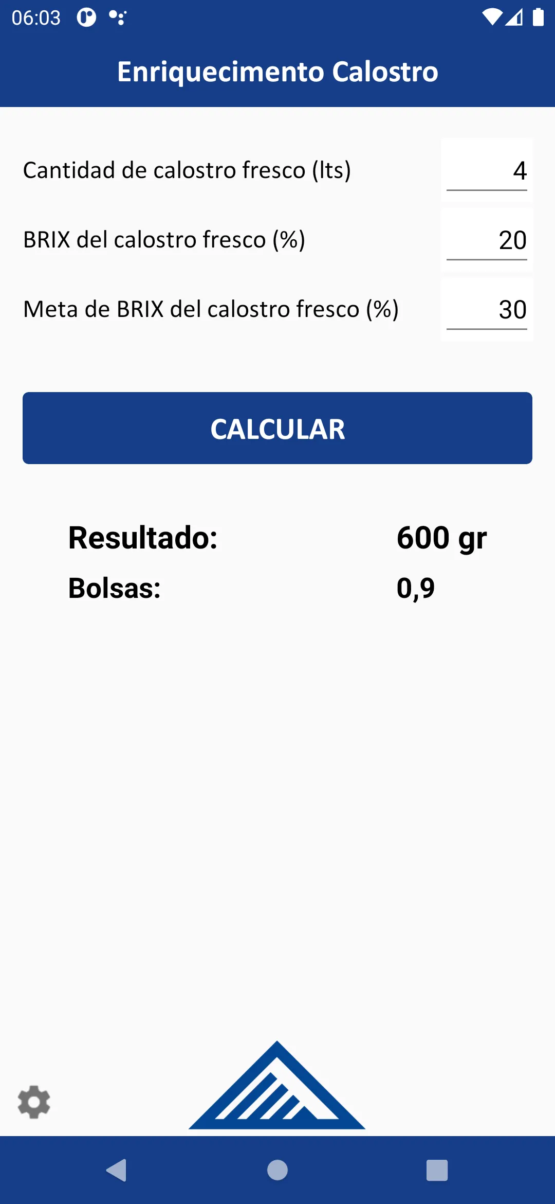 Alta Colostrum Calculator | Indus Appstore | Screenshot