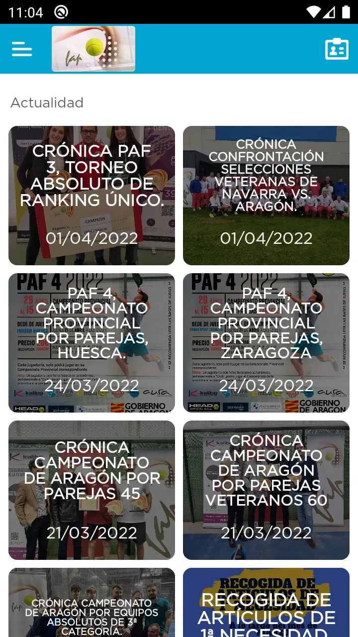 Federación Aragonesa de pádel | Indus Appstore | Screenshot