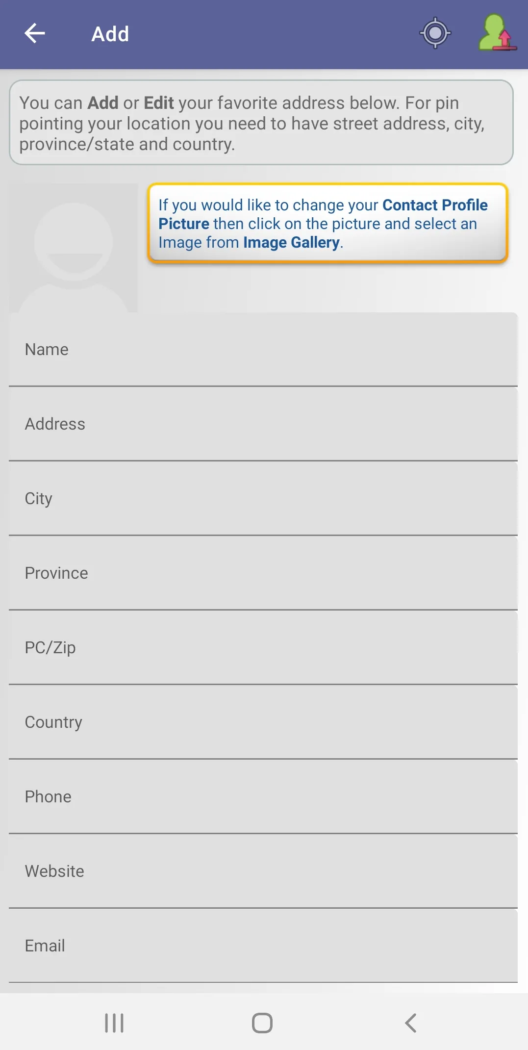 GPS Address Book | Indus Appstore | Screenshot