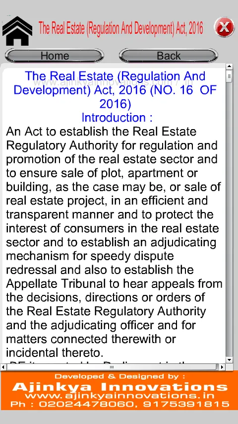 RERA Act 2016 | Indus Appstore | Screenshot