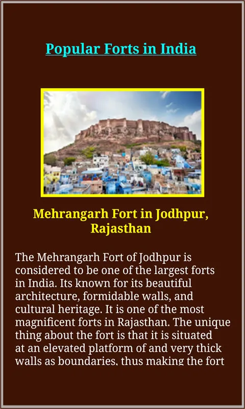 Forts in India | Indus Appstore | Screenshot