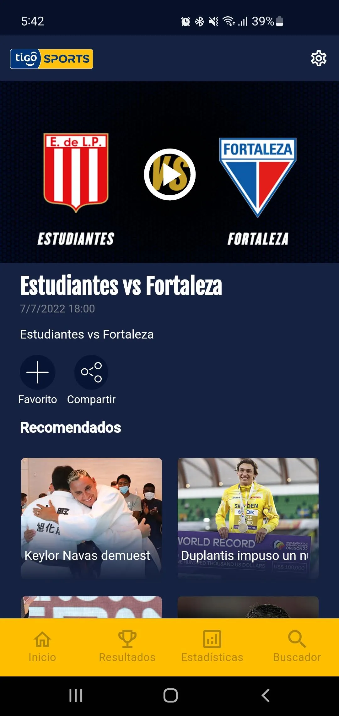 Tigo Sports Honduras | Indus Appstore | Screenshot