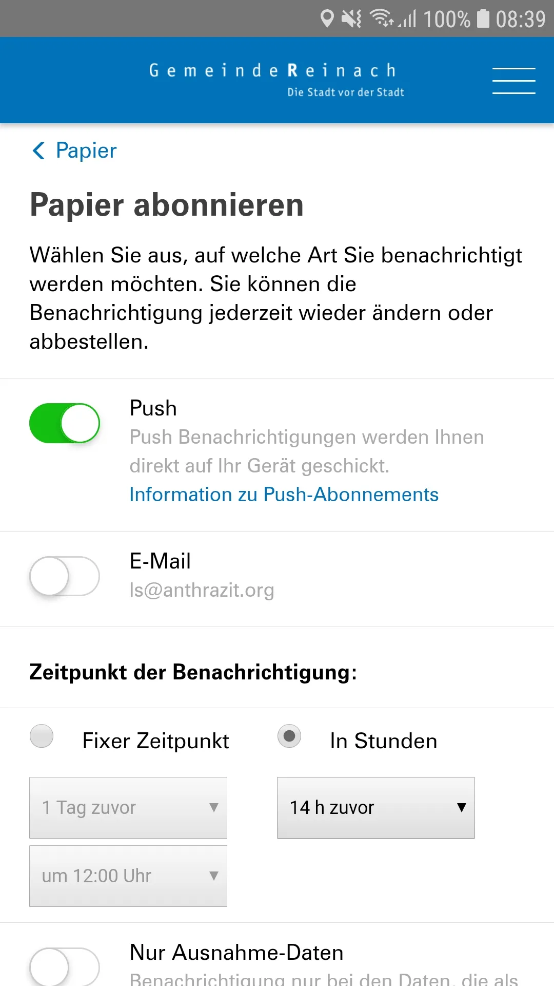 Gemeinde Reinach | Indus Appstore | Screenshot