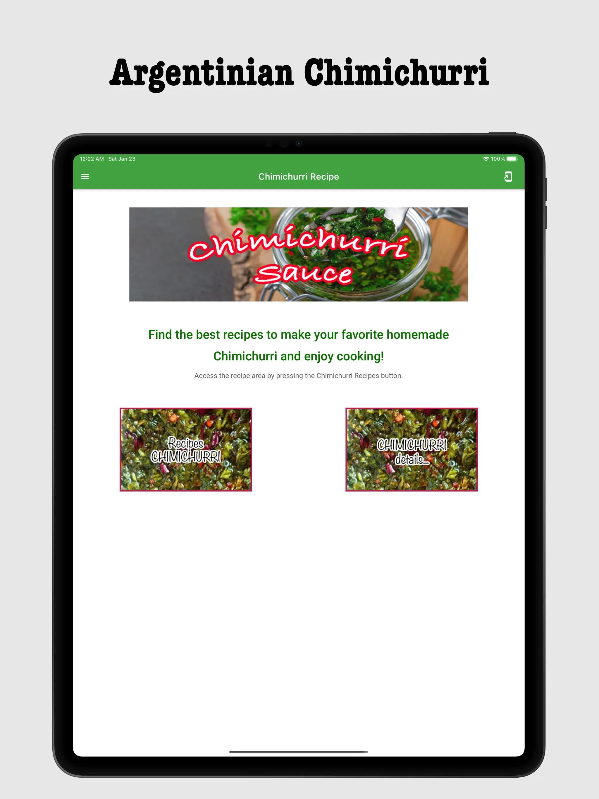 Chimichurri Recipe | Indus Appstore | Screenshot