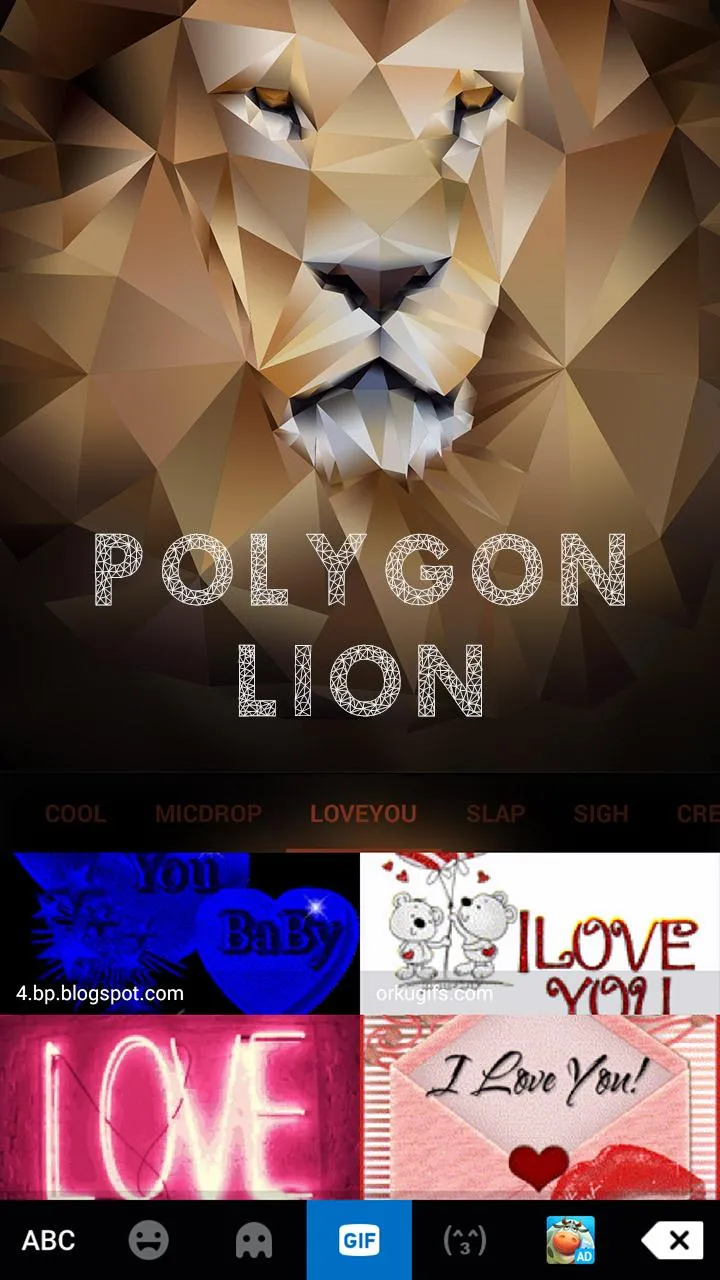 Polygon Lion Kika Keyboard | Indus Appstore | Screenshot