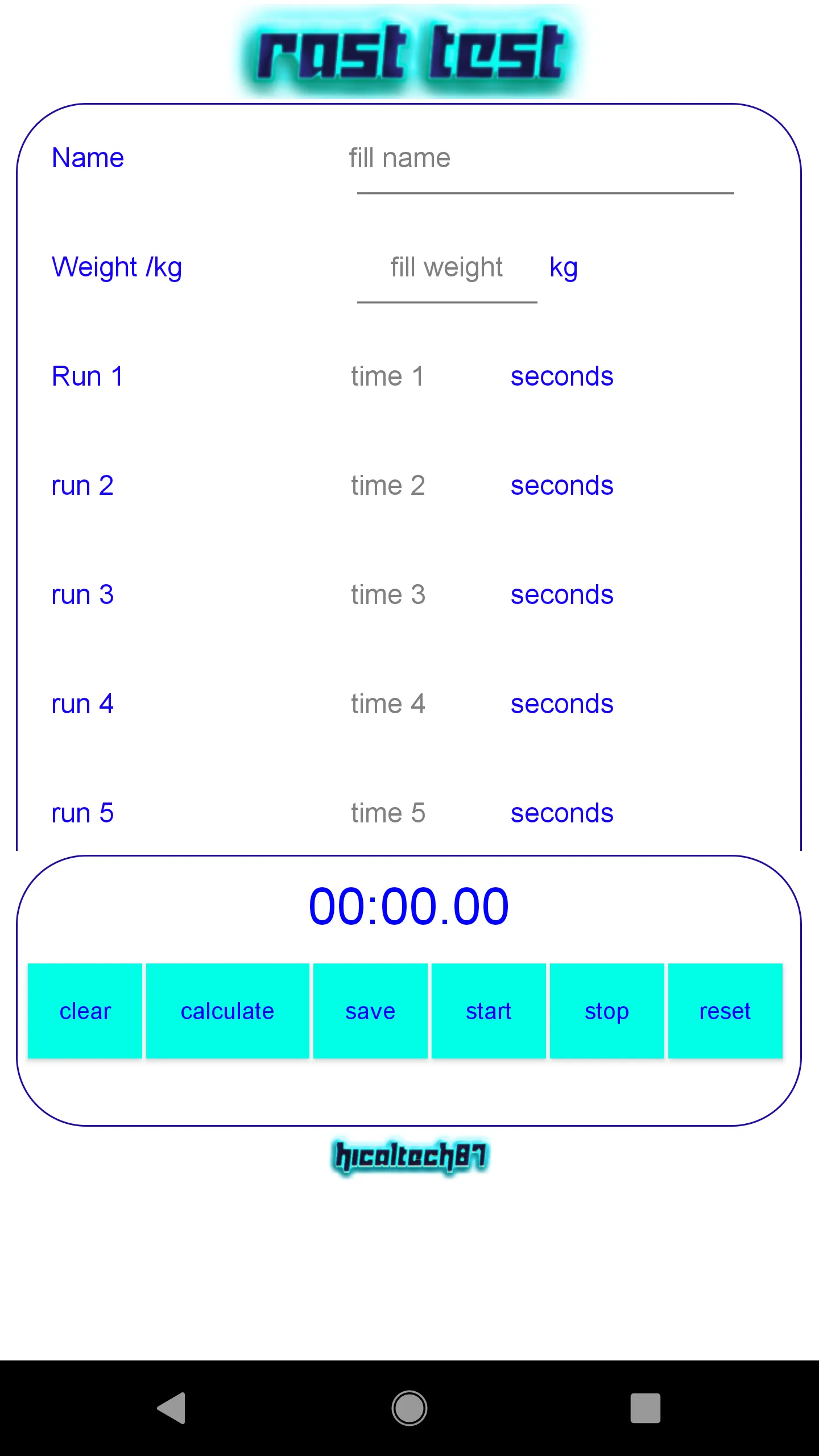 RAST (Anaerobic Sprint Test) | Indus Appstore | Screenshot