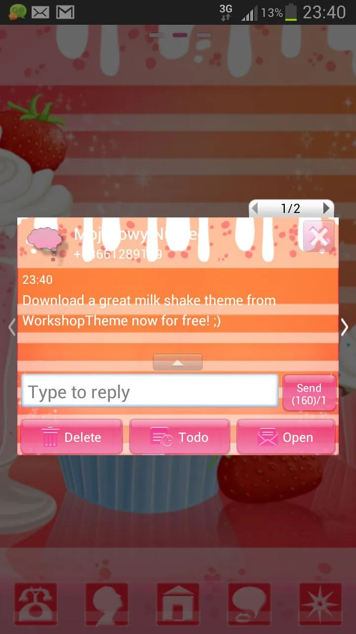 Muffin Shake Theme GO SMS Pro | Indus Appstore | Screenshot