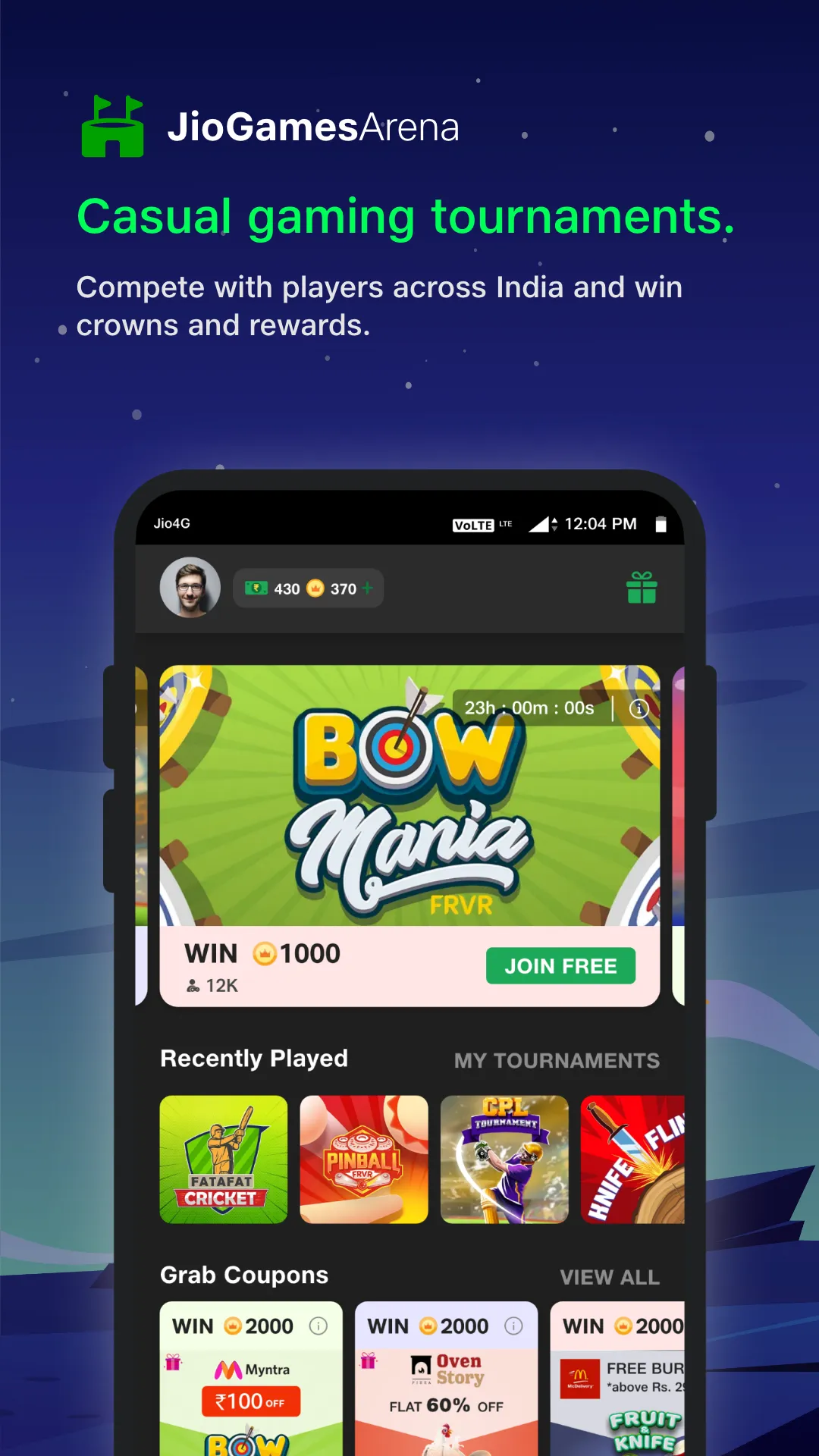 JioGames: Play, Win, Stream | Indus Appstore | Screenshot