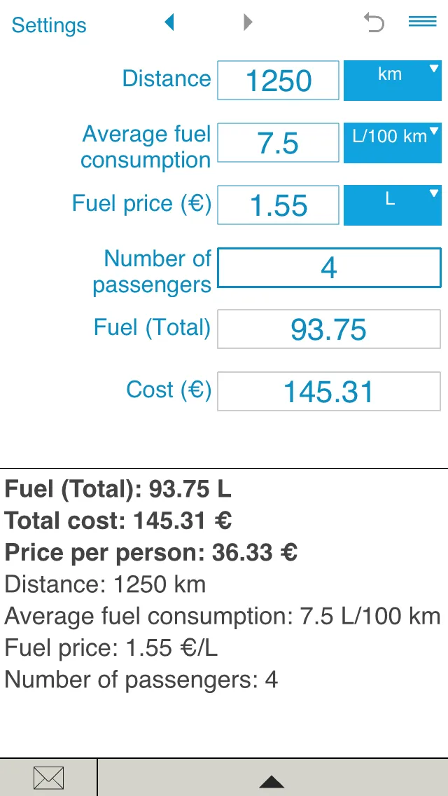 Fuel cost calculator | Indus Appstore | Screenshot