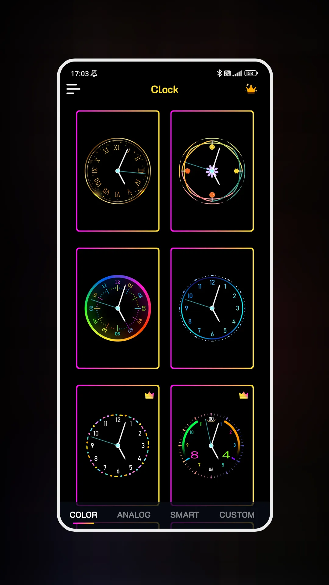Neon Clock Wallpaper | Indus Appstore | Screenshot