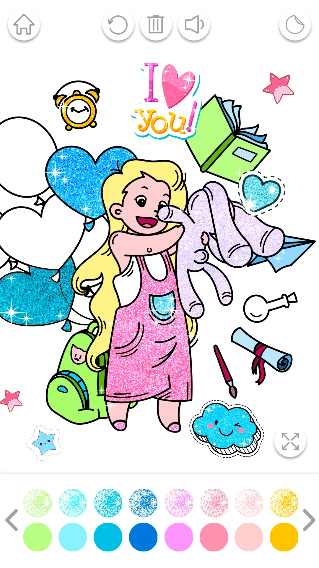 Kawaii Coloring Book Glitter | Indus Appstore | Screenshot