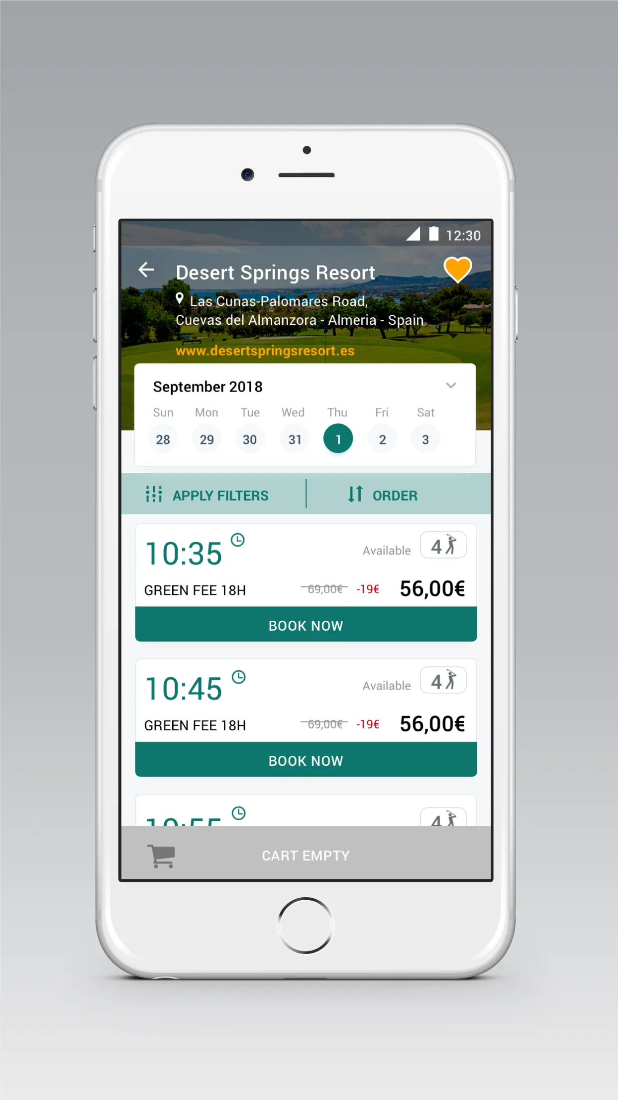 Tee Times Booking - Spain | Indus Appstore | Screenshot