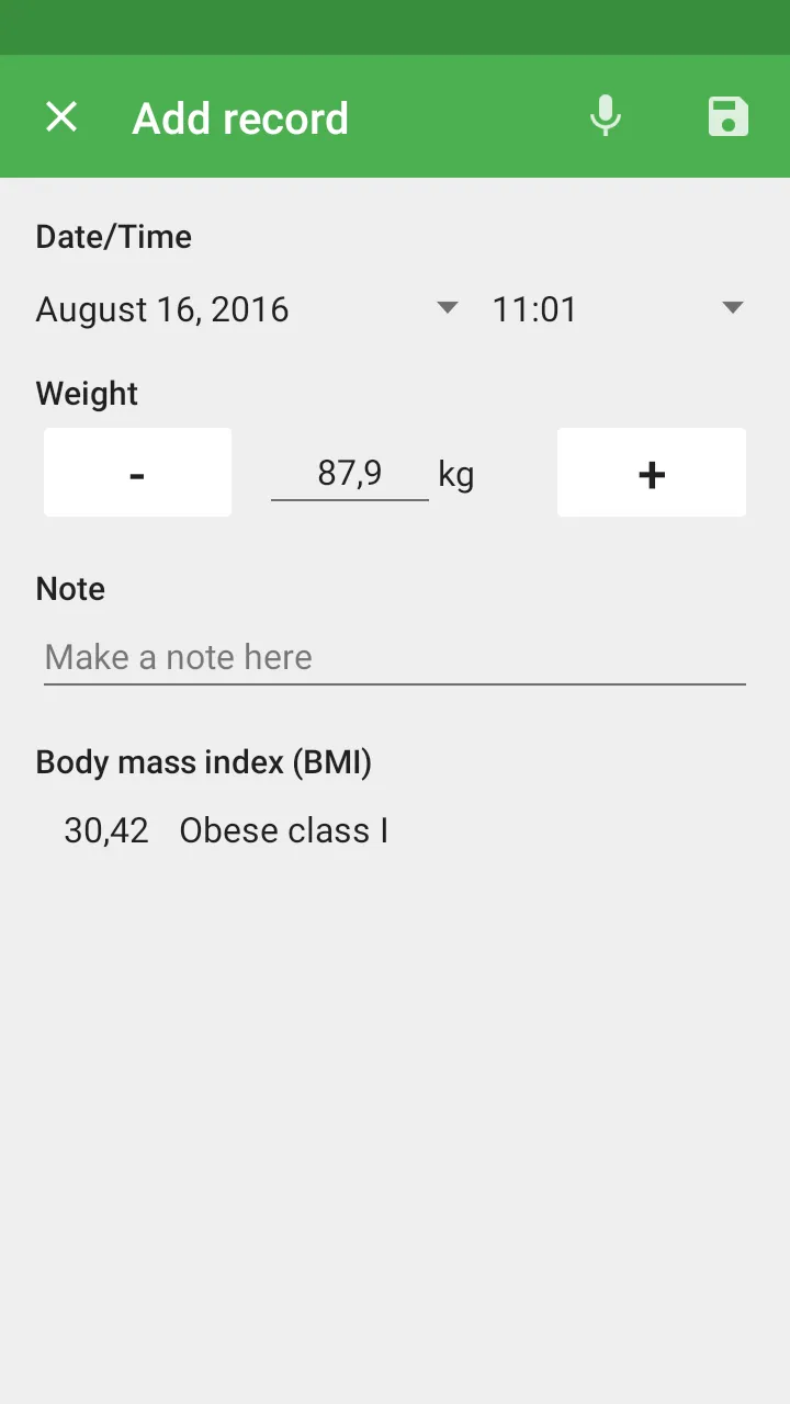 Weight Diary | Indus Appstore | Screenshot