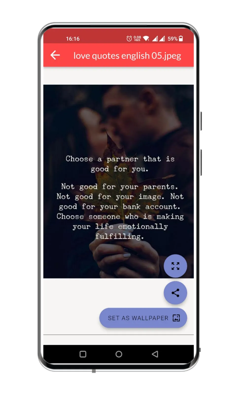 Romantic Love Quotes English | Indus Appstore | Screenshot