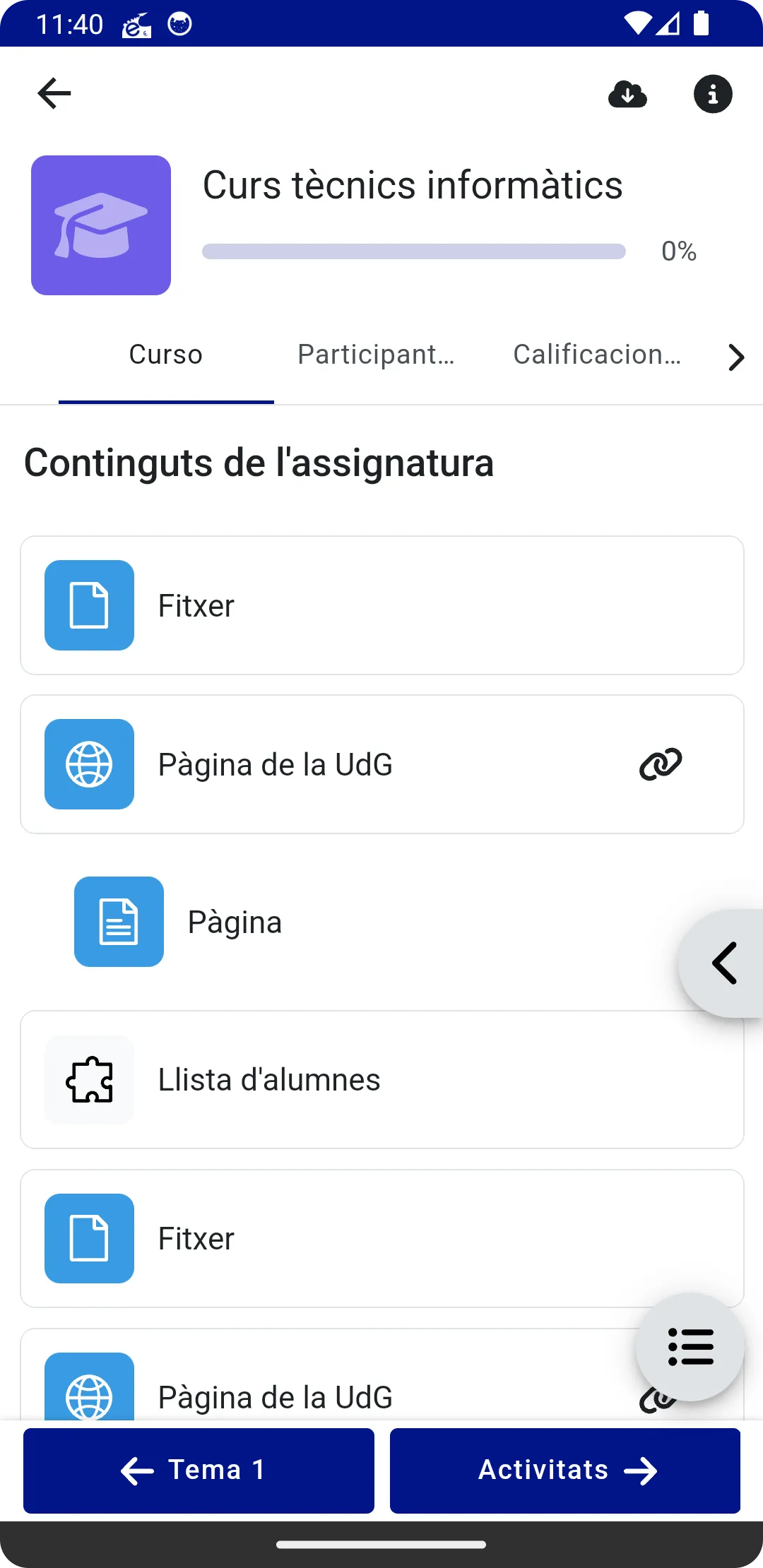 UdG Moodle | Indus Appstore | Screenshot