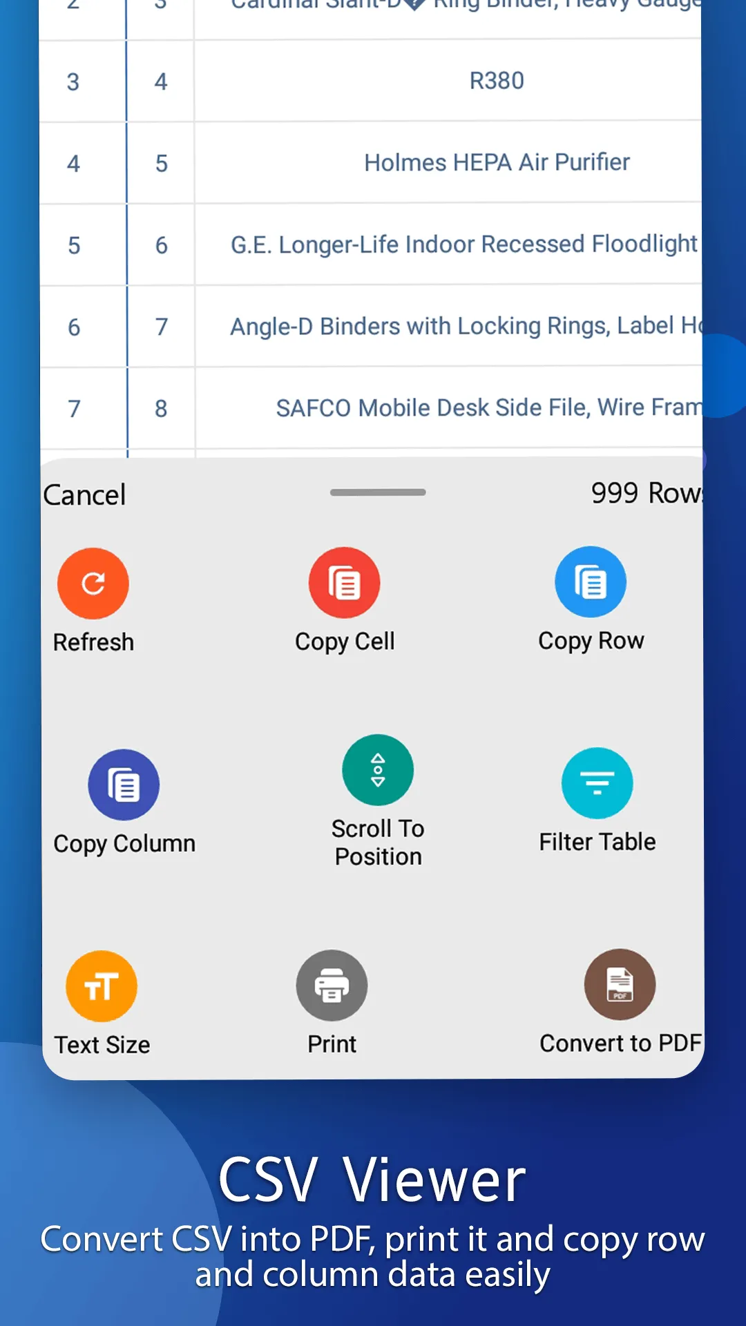 CSV Viewer: CSV File Reader | Indus Appstore | Screenshot