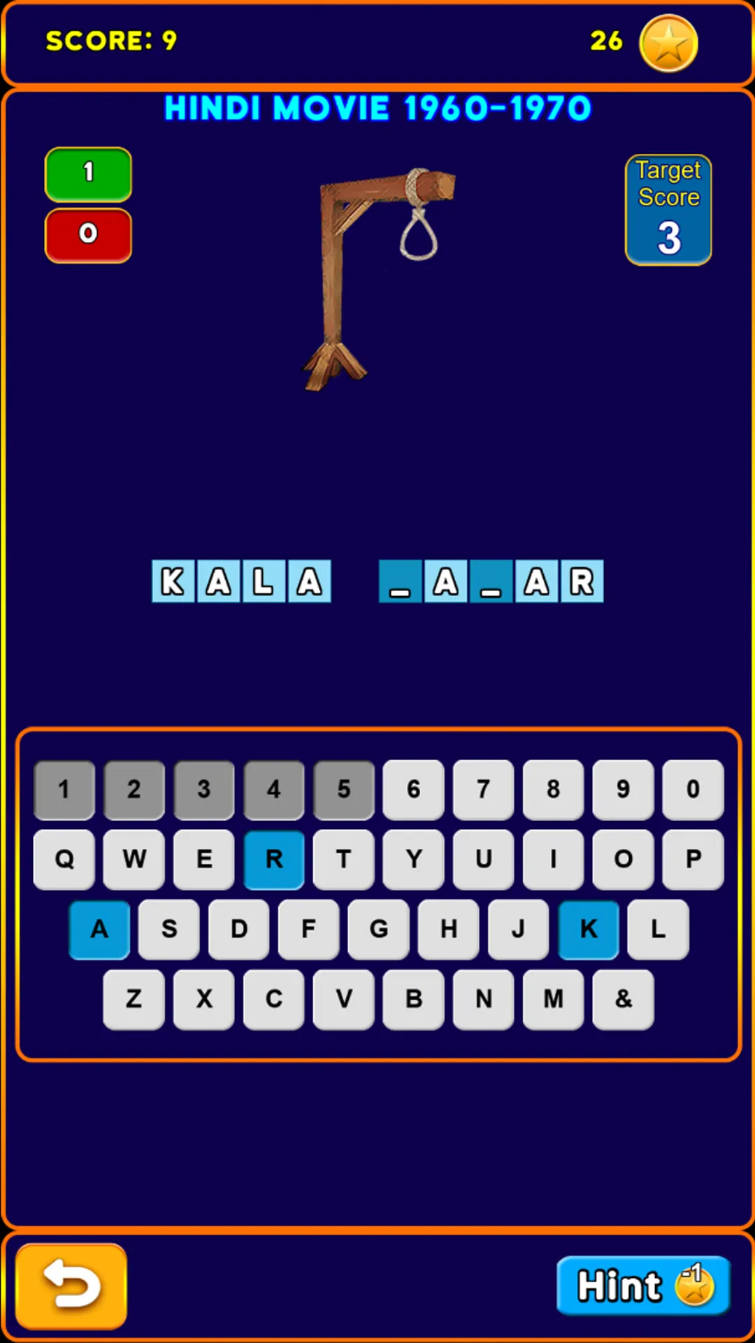 BOLLYWOOD HANGMAN | Indus Appstore | Screenshot