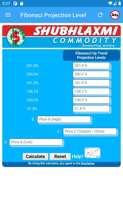 Fibonaci Projection Calculator | Indus Appstore | Screenshot