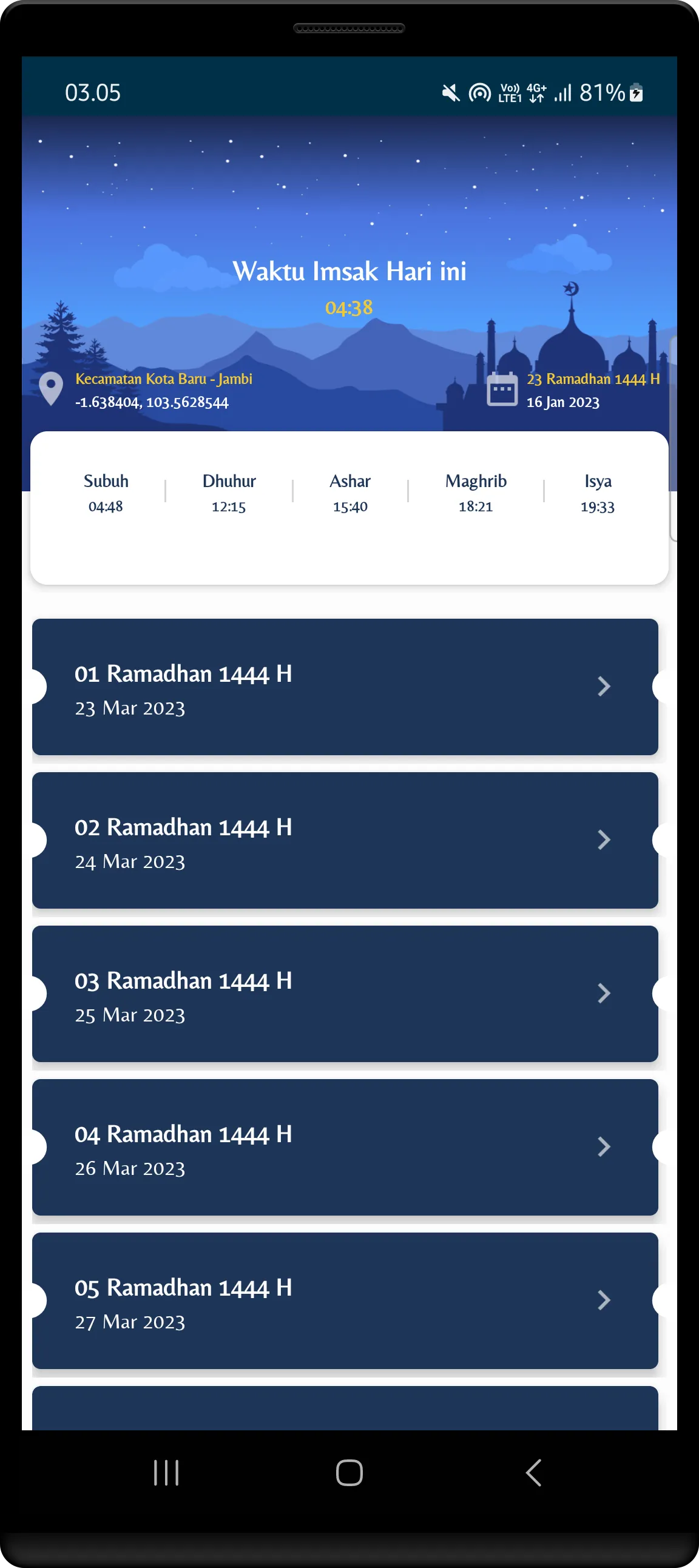 Jadwal Ramadhan | Indus Appstore | Screenshot