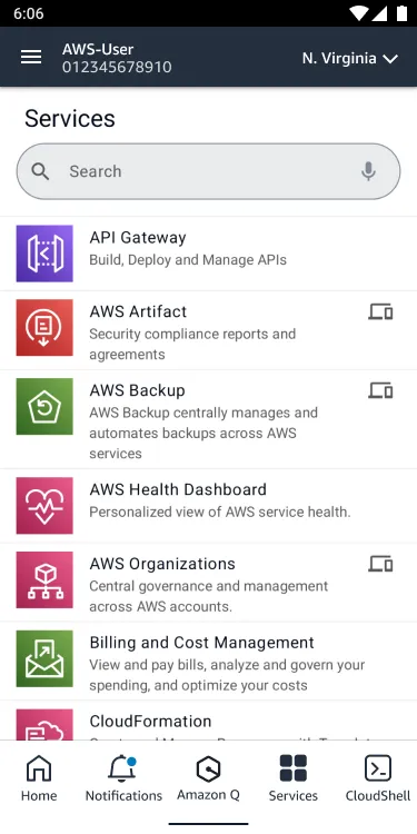 AWS Console | Indus Appstore | Screenshot