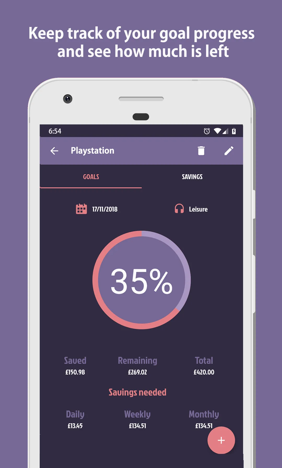 SavePal: Savings goals tracker | Indus Appstore | Screenshot
