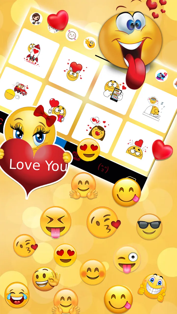 Love Emoji Gravity Keyboard Ba | Indus Appstore | Screenshot