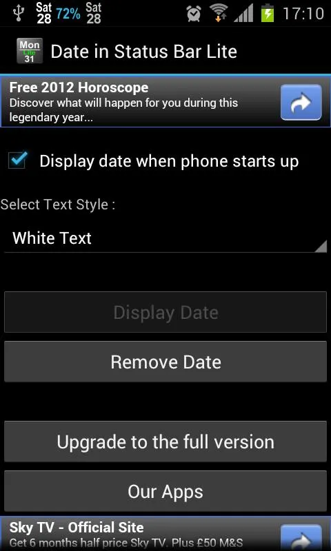 Date in Status Bar | Indus Appstore | Screenshot